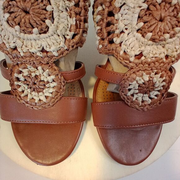 COMFORTVIEW Brown Woven Open Toe Women's Sandals Size 7M - Picture 11 of 13